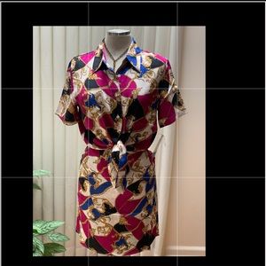 Skirt set silk new with tag wrap around skirt